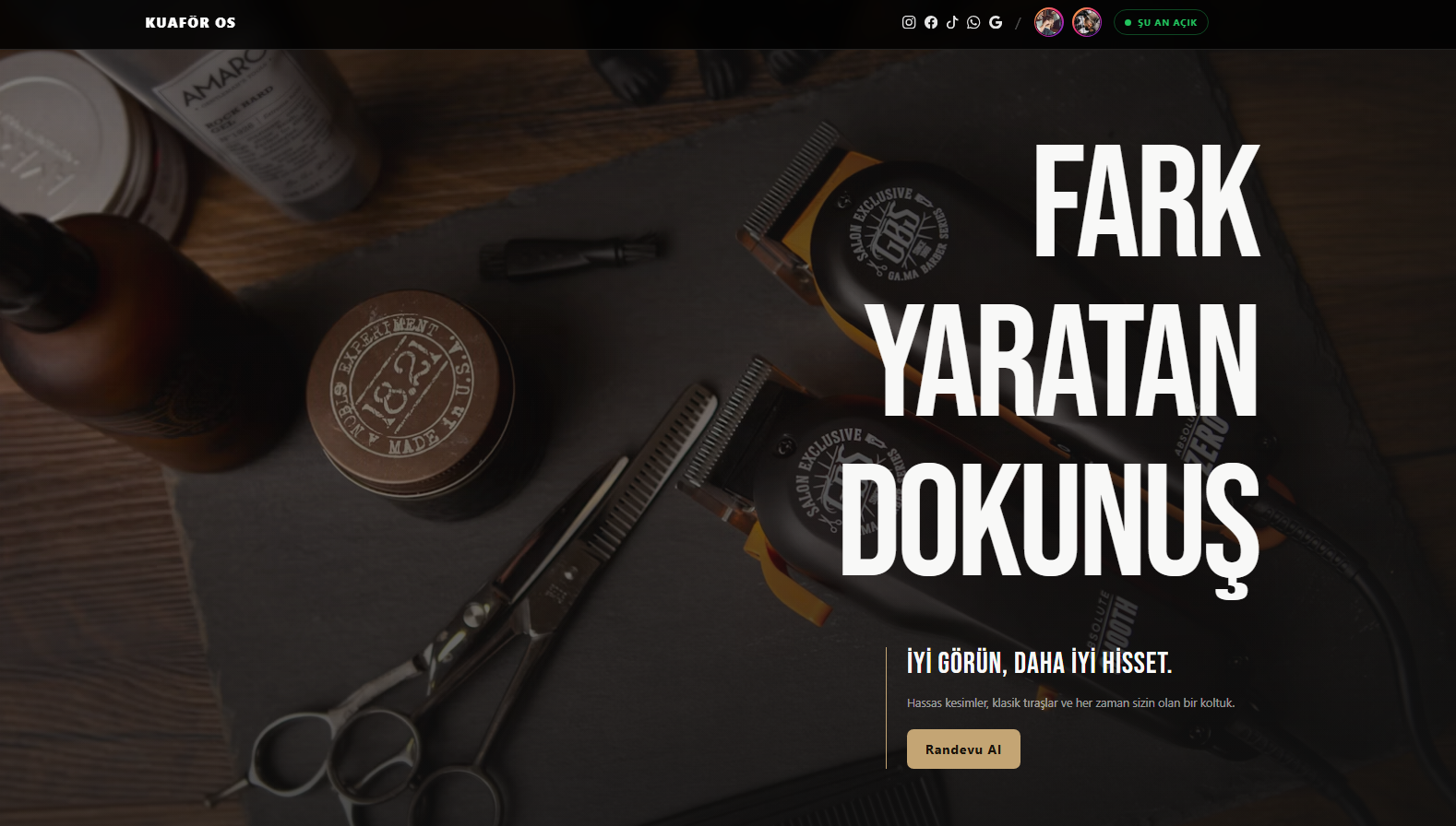 Kuaför OS: Kendi web siteniz de hazır